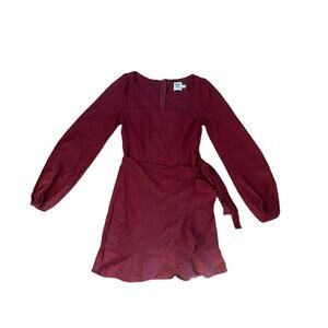 Princess Polly Red Ruffled Wrap Mini Dress